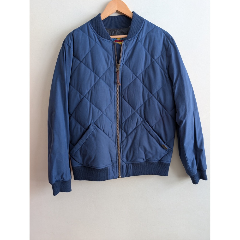 Eddie Bauer 1936 Skyliner Model Down Jacket Blue Mens Sz M Retro Bomber Quilted